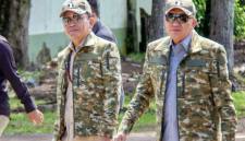 Gubernur Kalimantan Tengah Agustiar Sabran (kiri) bersama Gubernur Kalimantan Selatan Muhidin di Palangka Raya, Kamis (16/4/2026). (Istimewa)
