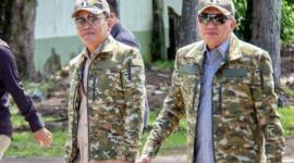 Gubernur Kalimantan Tengah Agustiar Sabran (kiri) bersama Gubernur Kalimantan Selatan Muhidin di Palangka Raya, Kamis (16/4/2026). (Istimewa)
