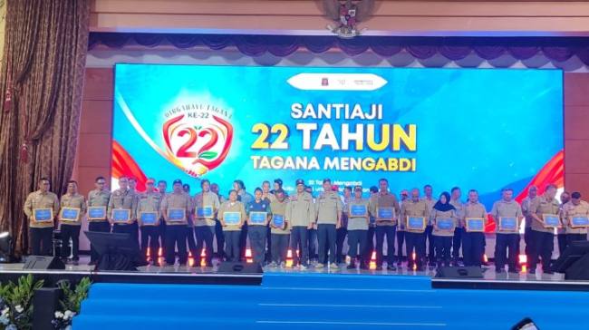 Tagana Kalsel menjadi salah satu penerima penghargaan dari Kementerian Sosial. Foto : istimewa