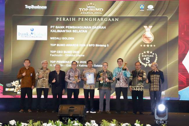 BANK KALSEL Empat Tahun Berturut-Turut Bintang 5 TOP BUMD Awards 2026