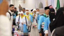 
Jemaah calon haji Indonesia setibanya di Madinah. (Foto: Kemenhaj)
