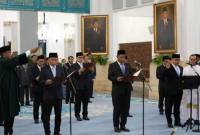 Pembacaan sumpah/janji jabatan anggota Ombudsman RI 2026-2031 di Istana Negara, Jakarta, Jumat (10/4/2026). (Antara/Maria C Galuh)