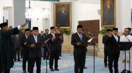 Pembacaan sumpah/janji jabatan anggota Ombudsman RI 2026-2031 di Istana Negara, Jakarta, Jumat (10/4/2026). (Antara/Maria C Galuh)