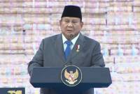 Presiden Prabowo Subianto menghadiri penyerahan denda administratif dan penyelamatan keuangan negara serta penguasaan kembali kawasan hutan tahap VI di Kejaksaan Agung, Jakarta, Jumat (10/4/2026). (YouTube @Sekretariat Presiden)