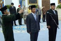 Wakil Menteri Koordinator Bidang Pangan (Wamenko Pangan) Hanif Faisol Nurofiq melakukan sumpah jabatan di Istana Negara, Jakarta, Senin (27/4/2026). (Foto: Sekretariat Presiden)