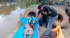 Suhaimi alias Amang Duhai (50), tergetak tak bernyawa (meninggal dunia) di kawasan Komplek DPR Banjarmasin Barat, Kamis (30/4/2026), sekitar pukul 13.00 WITA. (SuarIndonesia/DO)