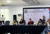 DPRD Balangan mengikuti rapat harmonisasi  Raperda di Kantor Wilayah Kementerian Hukum Kalimantan Selatan. Foto : Istimewa