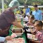 Makanan Bergizi Gratis (MBG) prasmanan yang disajikan SPPG Firdaus I Simpang Pasarodi, Desa Firdaus, Kecamatan Tanjung Beringin, Sergai di SDN 107967 Pelintahan disambut antusias siswa, Rabu (8/4/2026). (Antara/Darmawan)