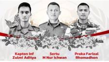 Tiga prajurit TNI yang gugur di Lebanon selatan, pada Senin (30/3/2026). (Foto: Istimewa)