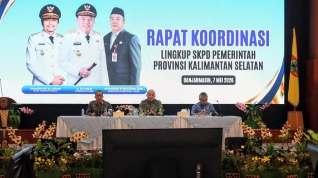 Gubernur Muhidin memimpin rapat koordinasi SKPD Pemprov Kalsel