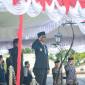Wakil Bupati Balangan, Akhmad Fauzi memimpin upacara peringatan Hari Ulang Tahun (HUT) ke-77 Proklamasi Pemerintahan Gubernur Tentara ALRI Divisi IV Pertahanan Kalimantan di halaman Kantor Bupati Balangan, Paringin Selatan, Senin (18/5/2026). - Foto: Mc.Balangan
