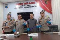 Pelaksana Harian (Plh) Kapolresta Banjarmasin, Kombes Pol Timbul R.K. Siregar, dalam konferensi pers di Mapolresta Banjarmasin, Selasa (5/5/2026) (SuarIndonesia/YI)