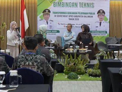 Sekretariat DPRD Kabupaten Balangan menggelar Bimbingan Teknis Transformasi Kebijakan Pelayanan Publik di Kota Banjarbaru. Jum’at (15/5/2026). (SuarIndonesia/Adv)