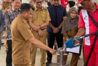 Pemantauan tera ulang alat ukur Bahan Bakar Minyak (BBM) yang dilakukan Tim Metrologi Legal Kabupaten Balangan di SPBU PT Mustafa Kamal, Kecamatan Paringin, Senin (25/5/2026). (SuarIndonesia/Adv)
