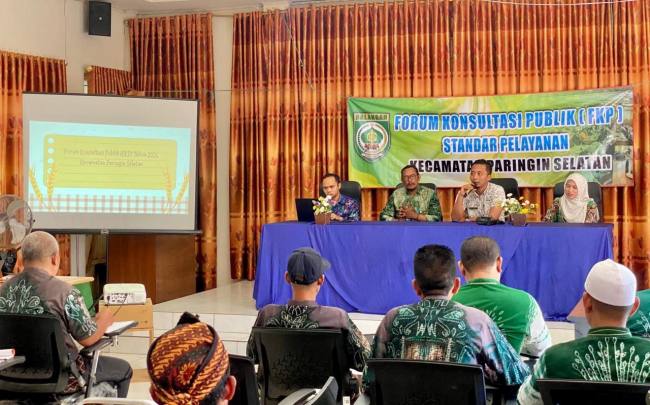  Kecamatan Paringin Selatan menggelar Forum Konsultasi Publik (FKP) Standar Pelayanan di Aula Kantor Kecamatan Paringin Selatan, Kamis (21/5/2026). (SuarIndonesia/Adv)