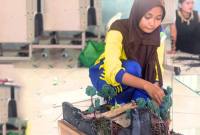 Diorama bertajuk Fragmen Kehidupan Masyarakat Punan Batu Benau karya Anggun Shafa, siswi SMKN 2 Tanjung Selor, Kaltara. )Foto: Istimewa)