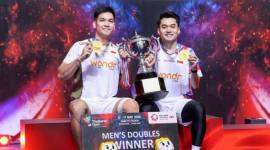 Pasangan ganda putra Indonesia Leo Rolly Carnando/Daniel Marthin berhasil menjuarai Thailand Open 2026. (Foto: PBSI)