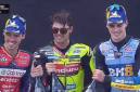 Podium juara MotoGP Catalunya 2026. (Screenshot @SPOTV)