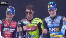Podium juara MotoGP Catalunya 2026. (Screenshot @SPOTV)
