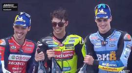 Podium juara MotoGP Catalunya 2026. (Screenshot @SPOTV)