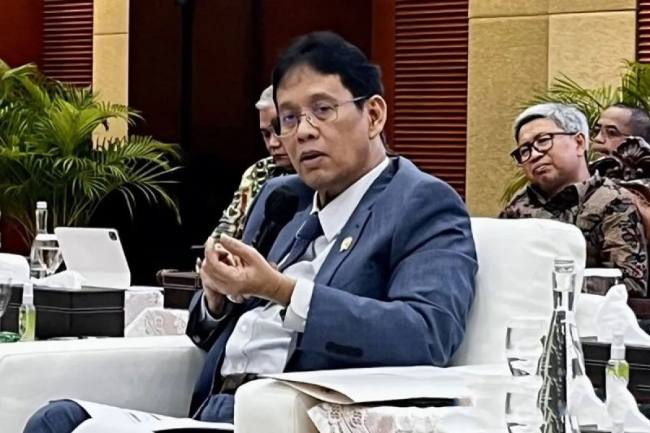 Menteri Keuangan (Menkeu) Purbaya Yudhi Sadewa di sela konferensi pers APBN KiTa di Kantor Kemenkeu RI, Jakarta, Selasa (5/5/2026). (Foto: Antara/Arnidhya N Zhafira)