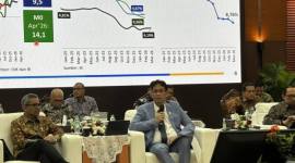 Menteri Keuangan Purbaya Yudhi Sadewa memberikan pemaparan dalam konferensi pers APBN KiTa Edisi Mei 2026 di Jakarta, Selasa (19/5/2026). (Foto: Antara/Imamatul Silfia)