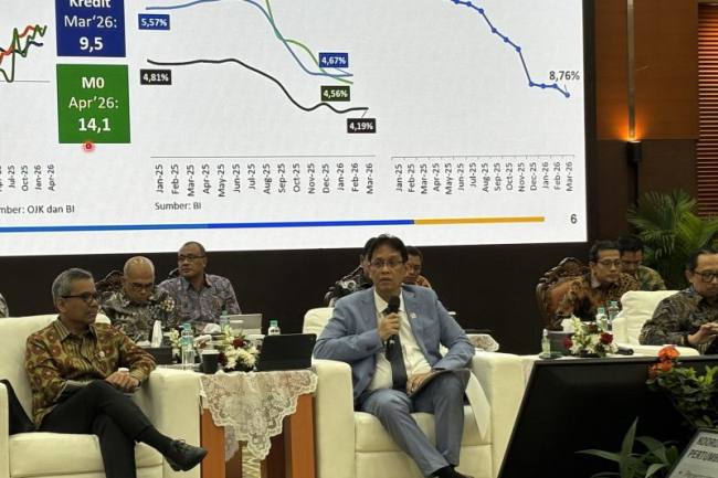 Menteri Keuangan Purbaya Yudhi Sadewa memberikan pemaparan dalam konferensi pers APBN KiTa Edisi Mei 2026 di Jakarta, Selasa (19/5/2026). (Foto: Antara/Imamatul Silfia)