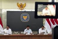 Plt Deputi Bidang Kemitraan dan Hubungan Media Bakom RI Kurnia Ramadhana (tengah) dalam konferensi pers di Jakarta, Rabu (24/6/2026). (Foto: Antara/Prisca Triferna)
