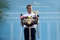 Menteri Pertanian Andi Amran Sulaiman memberikan keterangan pers di Kompleks Istana Kepresidenan, Jakarta, Kamis (18/6/2026). (Foto: Antara/Fathur Rochman)