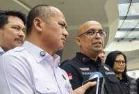 Direktur Penyidikan Jaksa Agung Muda Bidang Tindak Pidana Khusus (Jampidsus) Kejagung Syarief Sulaeman Nahdi (tengah kanan) memberikan keterangan pers di Gedung Jampidsus Kejagung, Jakarta, Selasa (23/6/2026). (Foto: Antara/Nadia Putri R)