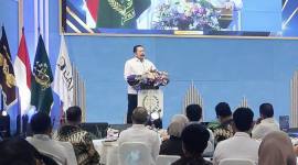 Jaksa Agung ST Burhanuddin berbicara dalam acara Seminar Nasional Refleksi Enam Bulan Implementasi KUHP dan KUHAP serta Bedah Buku di Jakarta, Rabu (24/6/2026). (Foto: Atara/Nadia Putri R)