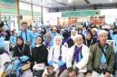 Kedatangan jamaah haji Kloter 12 asal Hulu Sungai Selatan di asrama haji Debarkasi Banjarmasin di Kota Banjarbaru, Minggu (21/6/2026). (Foto: PPIH Debarkasi Banjarmasin)
