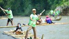 Festival Bamboo Rafting di Loksado, Hulu Sungai Selatan, Kalimantan Selatan yang masuk Karisma Event Nusantara (KEN) 2026, Minggu, (28/6/2026). (Foto: Diskominfo SP HSS)