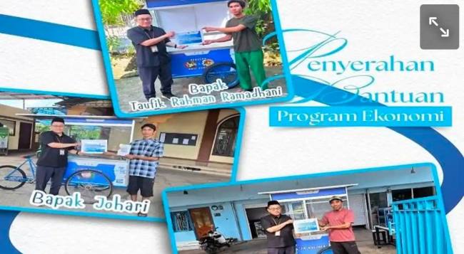 GEROBAK- Penyerahan gerobak usaha kepada para pelaku usaha yang membutuhkan guna mendorong peningkatan produktivitas dan pendapatan. (Foto: DokBankKalsel)