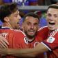 Sejumlah pemain timnas Skotlandia berselebrasi setelah tercipta gol ke gawang Haiti saat laga awal Grup C Piala Dunia 2026 di Boston Stadium, AS, Minggu. Skotlandia menang tipis 1-0. (Foto: X/FifaWorldCup)