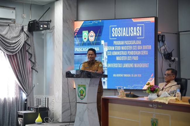 Bupati Balangan dukung program pendidikan pascasarjana yang disosialisasikan  Universitas Lambung Mangkurat  di Aula Benteng Tundakan, Kantor Bupati Balangan, Selasa (9/6/2026). (SuarIndonesia/Adv)