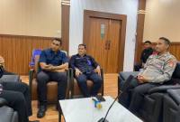Kepala Samsat Banjarbaru (kemeja batik biru) bersama pihak Dishub dan Kepolisian memberi keterangan, Kamis (18/6/2036) (SuarIndonesia/RW)