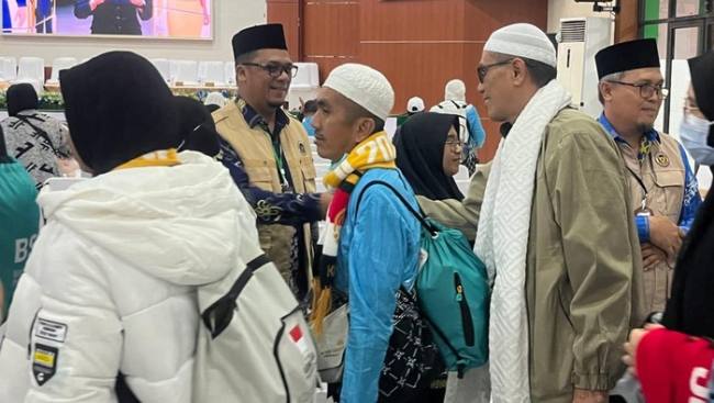 Jemaah haji Kalteng tiba di tanah air. (Foto: Kemenag Kalteng)