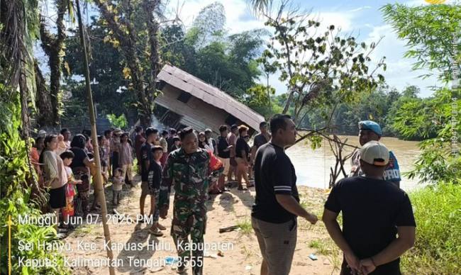 Lokasi bocah Jio Norahito (11) yang hilang di Sungai Kapuas, Desa Sei Hanyu, Kabupaten Kapuas, Kalteng. (Foto: dok SAR Palangka Raya)