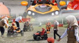 Anak-anak PAUD saat bermain dan belajar kebencanaan di Taman BPBD Kalsel. Foto : istimewa