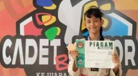 Siswi SDN 2 Sidorejo, Pangkalan Bun, bernama Dewi Putri raih medali perunggu di Kejurnas Taekwondo. (Foto: Dok Istimewa)
