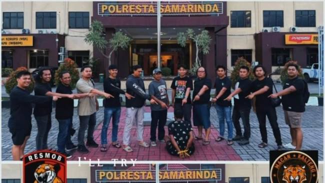 Sendi Ramadan usai ditangkap di Polresta Samarinda. (Foto: Dok Polres Kobar) 