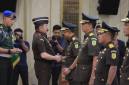 Jaksa Agung Muda Bidang Tindak Pidana Khusus (Jampidsus) Kuntadi (ketiga kanan) dalam prosesi pelantikan di Gedung Kejagung, Jakarta, Jumat (24/7/2026). (Foto: HO-Kejaksaan Agung RI)