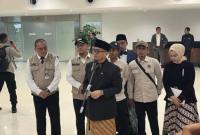 Wakil Menteri Haji dan Umrah Dahnil Anzar Simanjuntak saat konferensi pers di Bandara Soekarno Hatta, Banten, Kamis (2/7/2026). (Foto: Antara/Asep Firmansyah)
