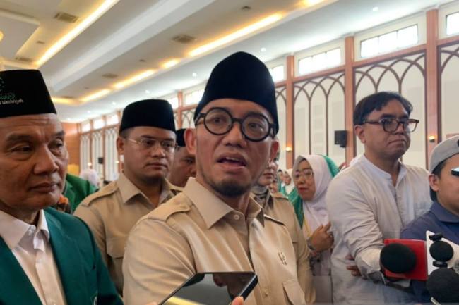 Wakil Menteri Haji dan Umrah RI Dahnil Anzar Simanjuntak di Asrama Haji Pondok Gede, Jakarta, Rabu (8/7/2026). (Foto: Antara/Asep Firmansyah)
