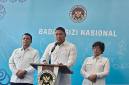 Kepala Badan Gizi Nasional (BGN) Sudaryono (tengah) saat konferensi pers di Jakarta, Senin (27/7/2026). (Foto: Antara/Anita Permata D)