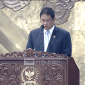 Menteri Keuangan (Menkeu) Purbaya Yudhi Sadewa saat menyampaikan pidato dalam Rapat Paripurna DPR ke-25 Masa Persidangan V di Jakarta, Selasa (14/7/2026). (Foto: Antara/Bayu Saputra)