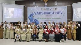 Balai Besar Pengawas Obat dan Makanan (BBPOM) di Banjarbaru setelah selesai melaksanakan vaksinasi Human Papilloma Virus (HPV) dosis ketiga bagi 300 perempuan untuk mencegah kanker serviks di Banjarbaru, Kalimantan Selatan, Selasa (14/7/2026). (Foto: HO-BBPOM Banjarbaru)