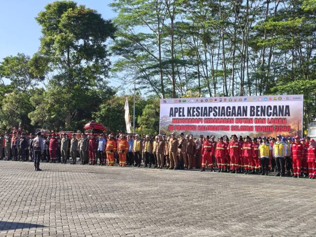 Apel Kesiapsiagaan Bencana digelar BPBD Kalsel. Foto : Istimewa
