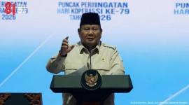 Presiden Prabowo Subianto memberikan sambutan alam peringatan Hari Koperasi Nasional ke-79 di Jakarta, Minggu (12/7/2026). (Foto: Sekretariat Presiden)